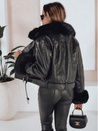 Kurtka skórzana damska z futerkiem czarna Dstreet TY5209