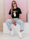 T-shirt damski z misiem MISTREET czarny Dstreet RY2873