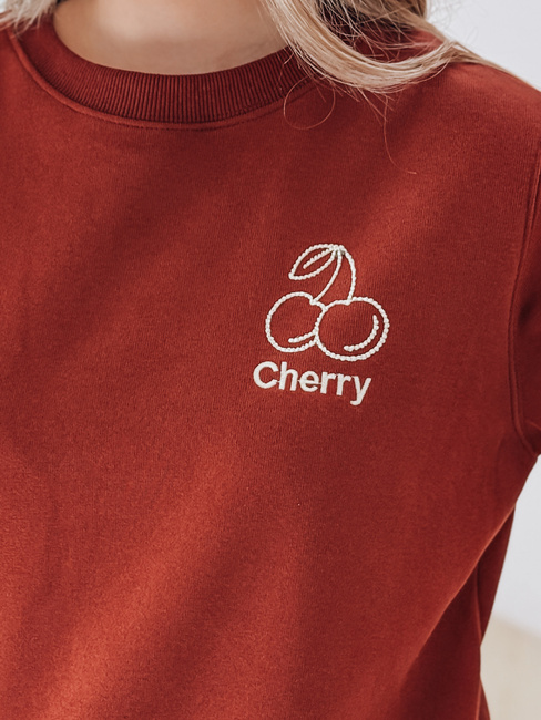 Bluza damska oversize z haftem CHERSOFT ceglana Dstreet BY1398