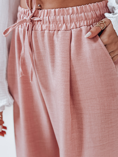 Spodnie damskie wide leg MILLIVIO różowe Dstreet UY2663