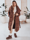 Płaszcz damski długi pikowany FAVI brązowy Dstreet TY4962