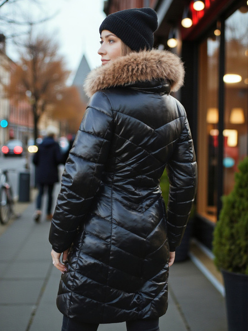 Kurtka zimowa damska pikowana BELLATRIX czarna Dstreet TY4581z