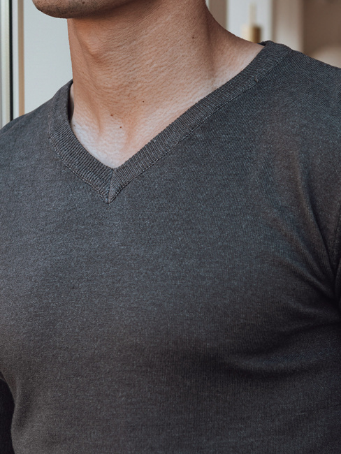 Sweter męski w serek ciemnoszary Dstreet WX2219