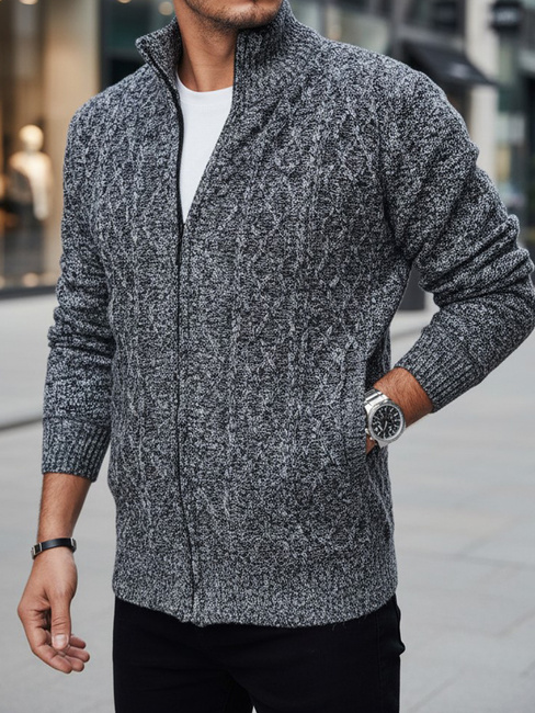 Sweter męski rozpinany szary Dstreet WX2251z