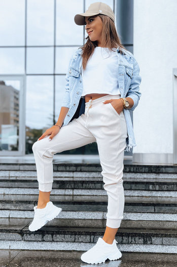 Spodnie sztruksowe damskie MARIE beżowe Dstreet UY1576