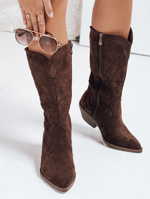 Kowbojki damskie zamszowe brązowe Dstreet ZY1160