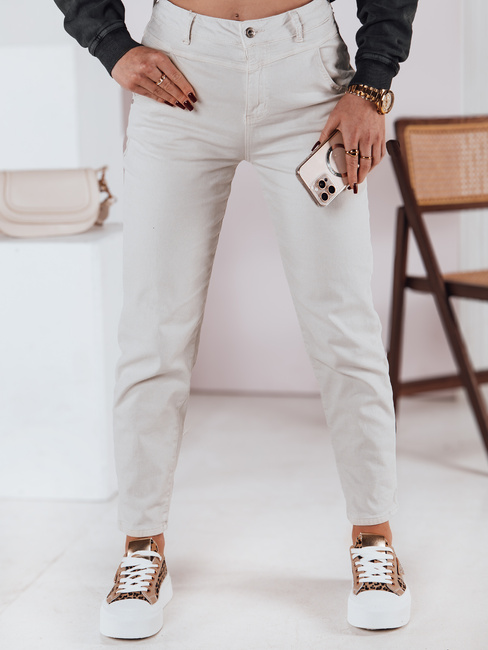 Spodnie damskie jeansowe STREETSTYLE jasnobeżowe Dstreet UY2375