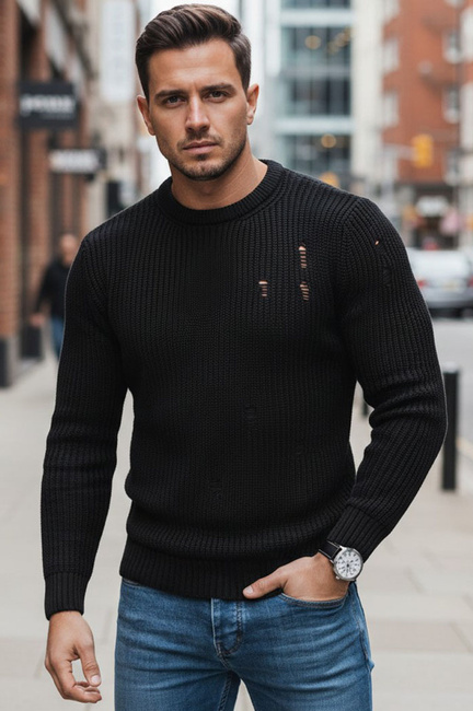 Sweter męski czarny Dstreet WX1991