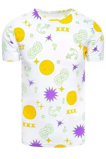 T-shirt męski z nadrukiem biały Dstreet RX4993