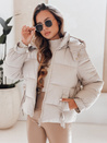 Kurtka damska pikowana z kapturem beżowa Dstreet TY5066