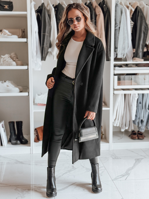 Płaszcz damski przejściowy oversize czarny Dstreet NY0764