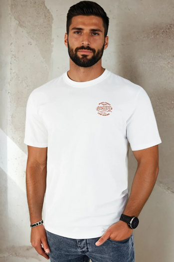 Koszulka męska z nadrukiem biała Dstreet RX5415