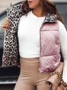 Kamizelka damska LEOVELLA przejściowa krótka pikowana dwustronna różowa Dstreet TY5492