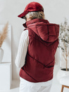 Kamizelka damska pikowana LIKEHUGS bordowa Dstreet TY4976