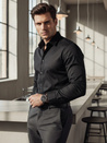 Koszula męska SLIM FIT elegancka gładka czarna Dstreet DX2599