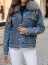 Kurtka damska FURDENIM jeansowa z futerkiem jasnoniebieska Dstreet TY4755z