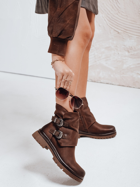 Botki damskie brązowe Dstreet ZY1149