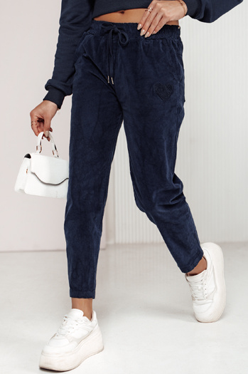 Spodnie damskie casual one size VELVITO sztruksowe granatowe Dstreet UY2288