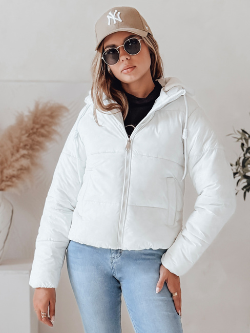 Kurtka damska krótka GLAMVO puchowa z kapturem biała Dstreet TY4952