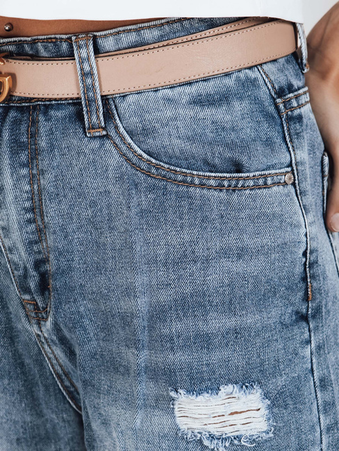 Spodnie jeansowe damskie z dziurami niebieskie Dstreet UY2812