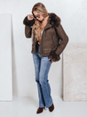 Kurtka damska skórzana z futerkiem brązowa Dstreet TY5243
