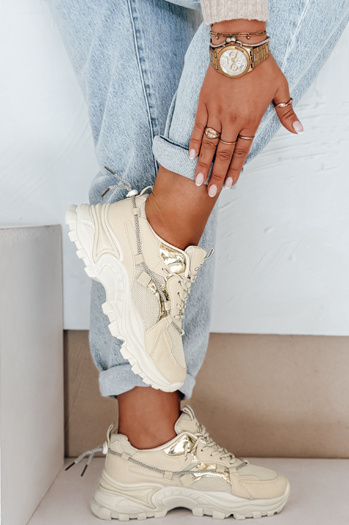 Sneakersy damskie beżowe Dstreet ZY1011