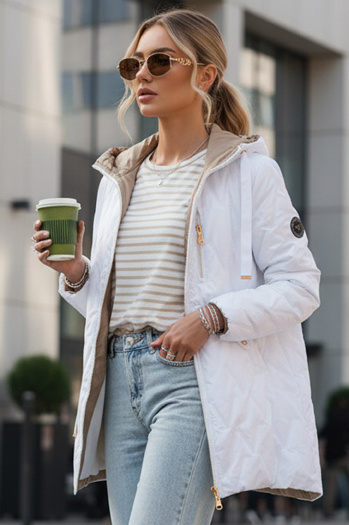 Kurtka damska pikowana przejściowa biała Dstreet TY5564