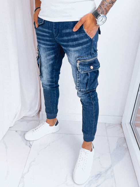 Joggery męskie jeansowe bojówki granatowe Dstreet UX3998