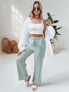 Spodnie damskie materiałowe wide leg LINESSA zielone Dstreet UY2644