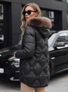 Kurtka damska zimowa z futerkiem czarna Dstreet TY5514