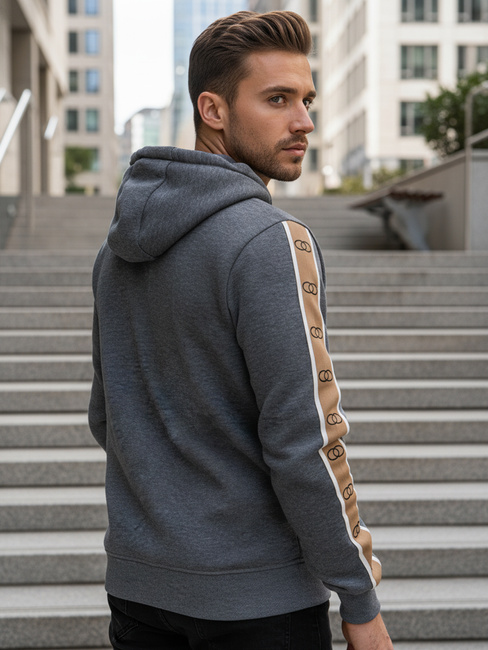 Bluza męska z kapturem ciemnoszara Dstreet BX5936