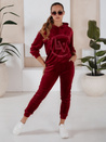 Welurowy komplet damski VIP PRIVATE bordowy Dstreet AY0869
