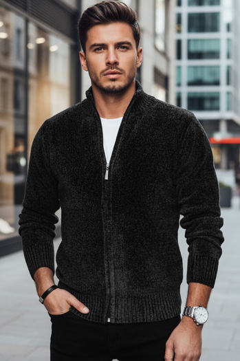 Sweter męski rozpinany czarny Dstreet WX2232