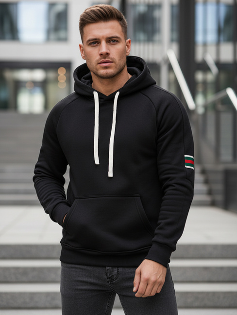 Bluza męska z kapturem czarna Dstreet BX5943