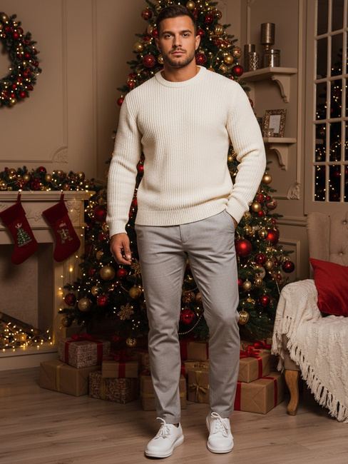 Spodnie męskie chino jasnoszare Dstreet UX4415z