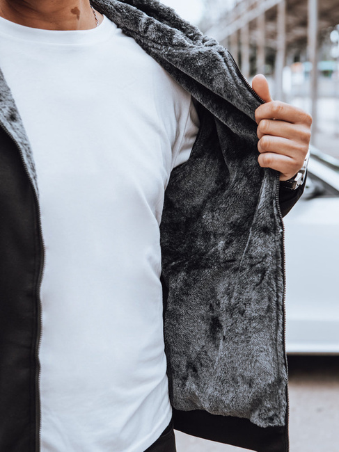 Rozpinana bluza męska ocieplana czarna Dstreet BX5597