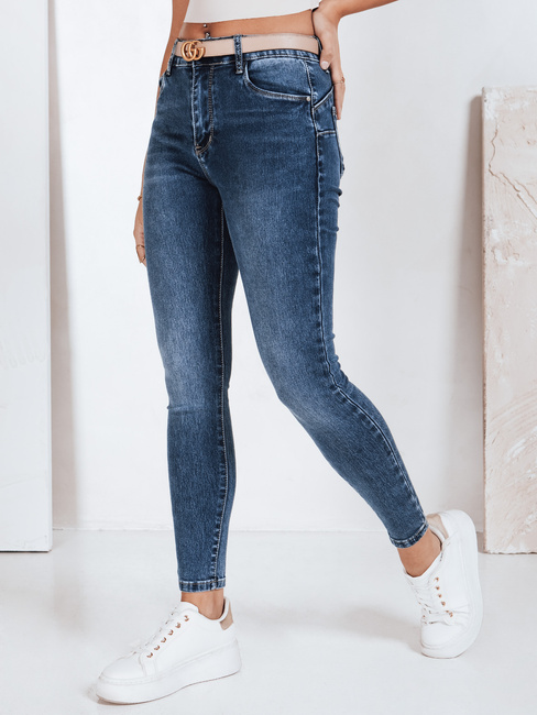 Spodnie jeansowe damskie skinny niebieskie Dstreet UY2791