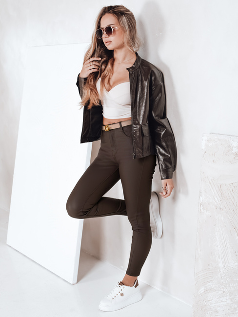 Spodnie damskie woskowane brązowe Dstreet UY2763