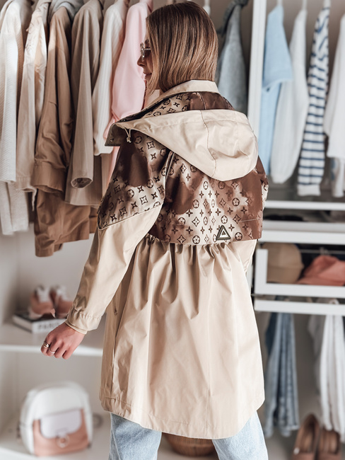 Kurtka przejściowa damska parka FERIPARKA ciemnobeżowa Dstreet TY4876