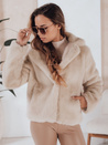 Płaszcz damski futerkowy GLAMFLUFFY krótki beżowy Dstreet TY4984