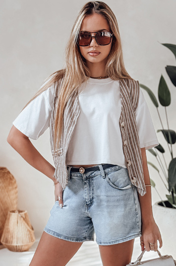 Spodenki damskie jeansowe z paskiem HELLO JEAN niebieskie Dstreet SY0481