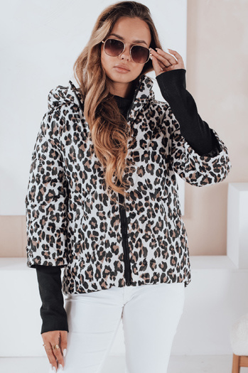 Kurtka damska przejściowa w panterkę VARESSA biała Dstreet TY5032