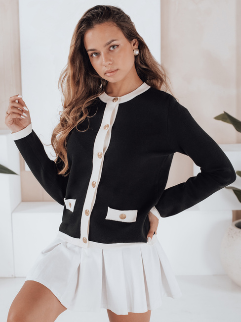 Damski sweter rozpinany czarny CHICLINE Dstreet MY2558