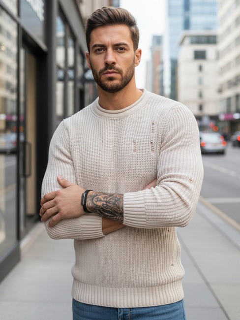 Sweter męski beżowy Dstreet WX1992