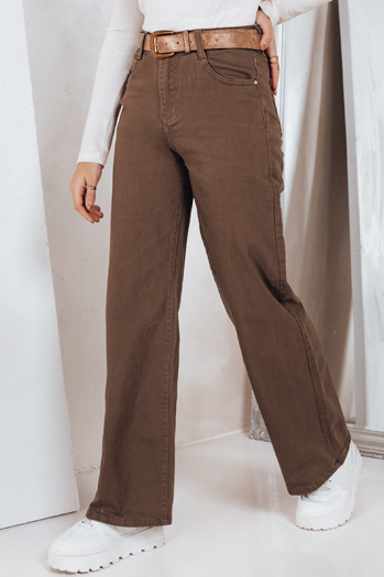 Jeansy damskie wide leg brązowe Dstreet UY2845