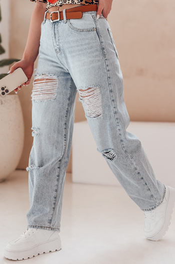 Spodnie damskie jeansowe baggy z paskiem BAGGINOVA niebieskie Dstreet UY2683