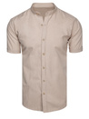 Koszula męska z krótkim rękawem beżowa Dstreet KX1050