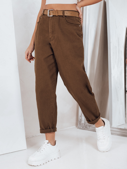 Jeansy damskie mom fit brązowe Dstreet UY2844