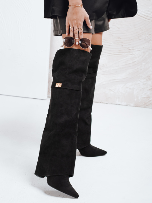 Kozaki damskie zamszowe czarne Dstreet ZY1150