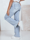 Jeansy damskie z wysokim stanem wide leg jasnoniebieskie Dstreet UY2786